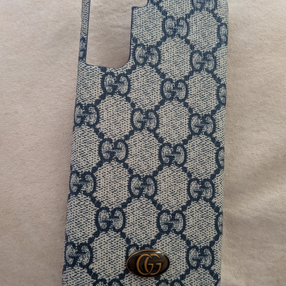 Gucci Blue and Cream Patterned Phone Case